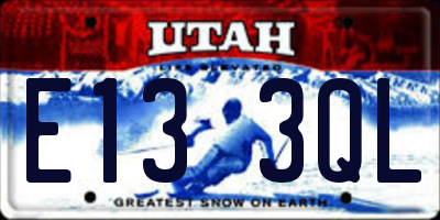 UT license plate E133QL