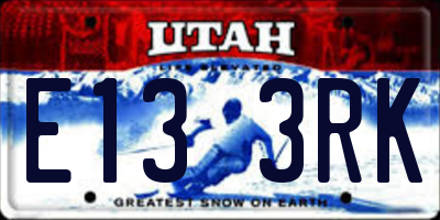 UT license plate E133RK