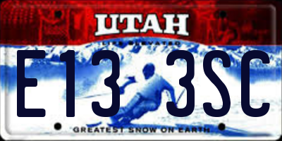 UT license plate E133SC