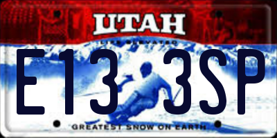 UT license plate E133SP