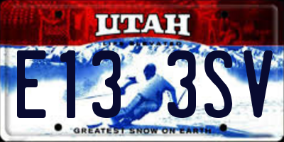 UT license plate E133SV