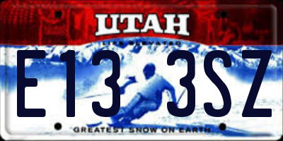 UT license plate E133SZ