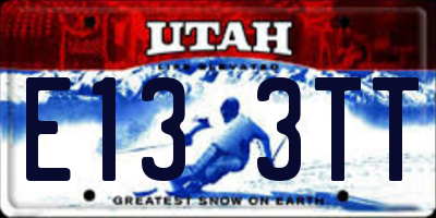 UT license plate E133TT
