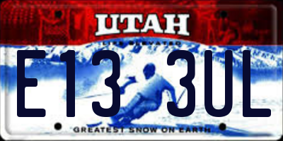 UT license plate E133UL