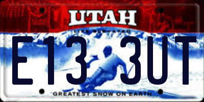 UT license plate E133UT
