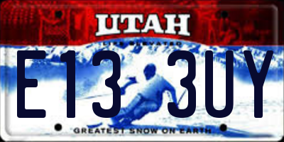 UT license plate E133UY