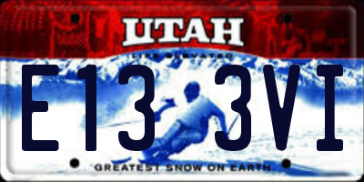 UT license plate E133VI