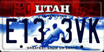 UT license plate E133VK