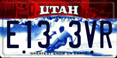 UT license plate E133VR