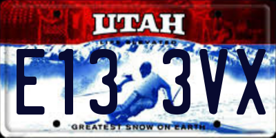 UT license plate E133VX