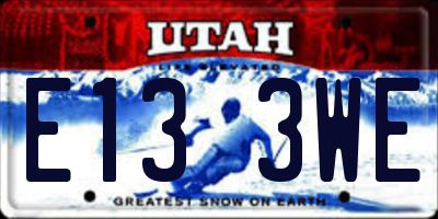 UT license plate E133WE