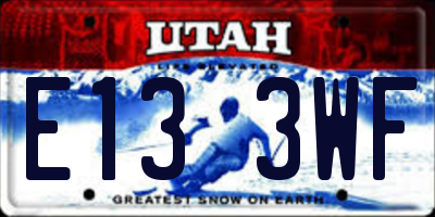 UT license plate E133WF