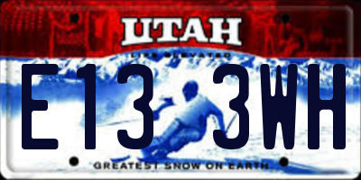 UT license plate E133WH