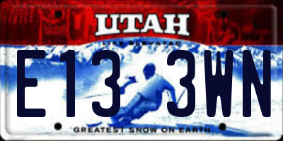 UT license plate E133WN