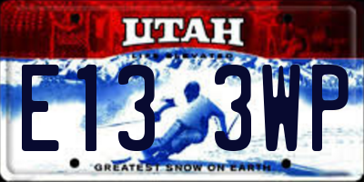 UT license plate E133WP