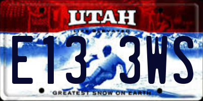 UT license plate E133WS