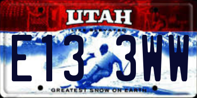 UT license plate E133WW