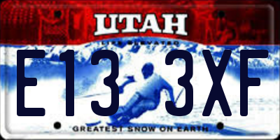 UT license plate E133XF