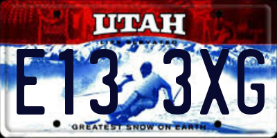 UT license plate E133XG