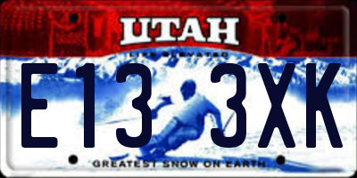 UT license plate E133XK