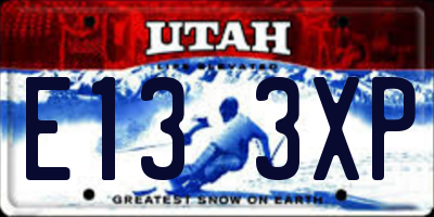 UT license plate E133XP