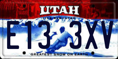 UT license plate E133XV