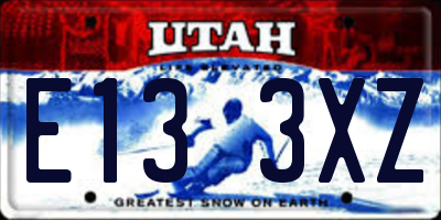 UT license plate E133XZ