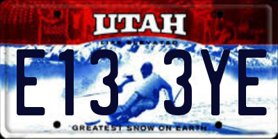 UT license plate E133YE