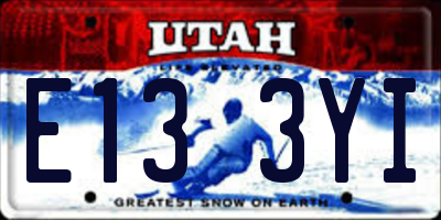 UT license plate E133YI