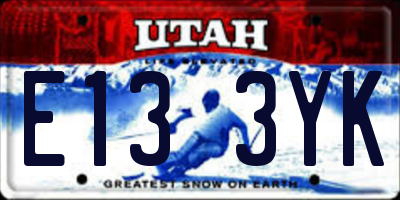 UT license plate E133YK