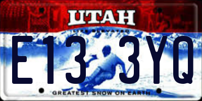 UT license plate E133YQ