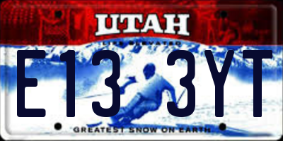UT license plate E133YT