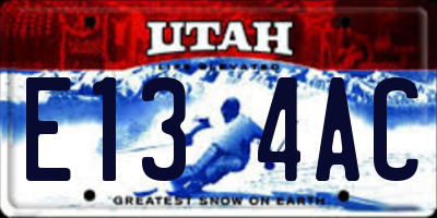 UT license plate E134AC