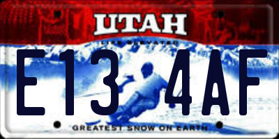 UT license plate E134AF