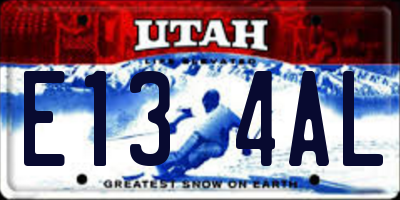 UT license plate E134AL