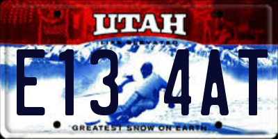 UT license plate E134AT