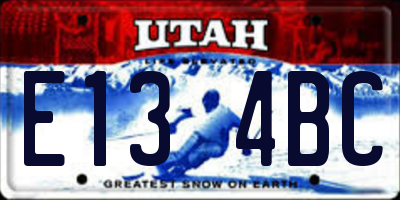 UT license plate E134BC