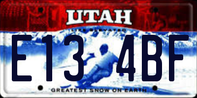UT license plate E134BF