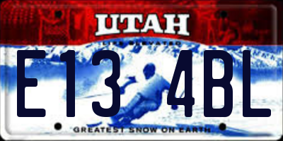 UT license plate E134BL