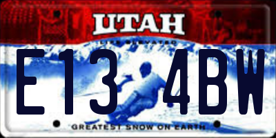 UT license plate E134BW