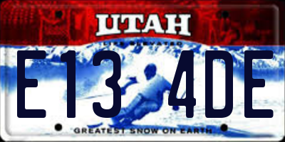 UT license plate E134DE