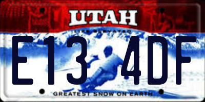 UT license plate E134DF