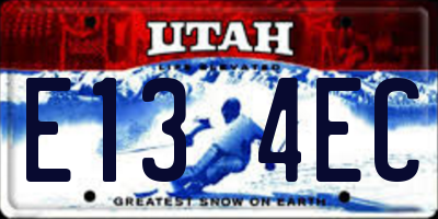 UT license plate E134EC