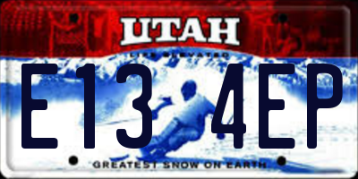 UT license plate E134EP