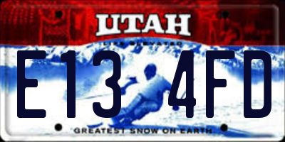 UT license plate E134FD