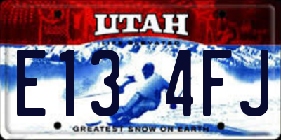 UT license plate E134FJ