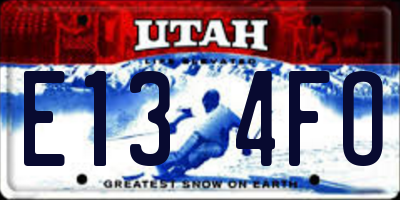UT license plate E134FO