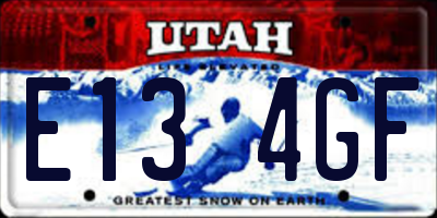 UT license plate E134GF