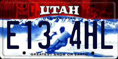UT license plate E134HL