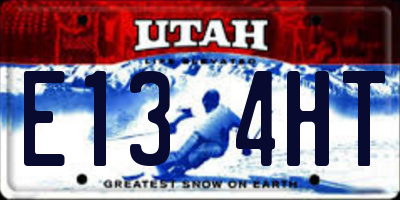 UT license plate E134HT